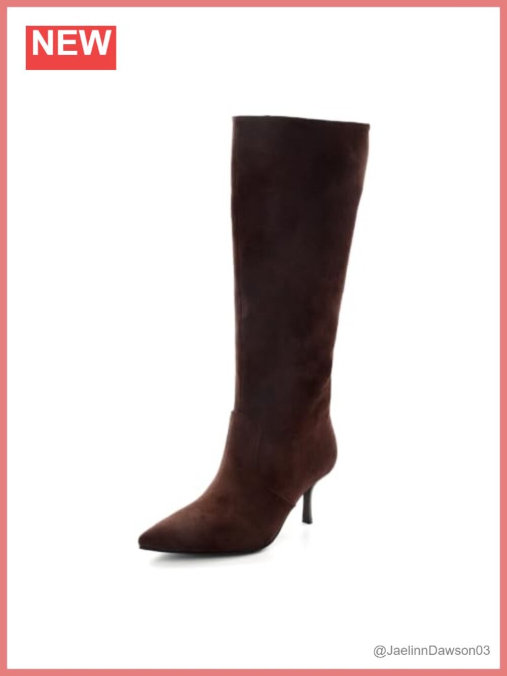 Knee High Boots Women Stiletto Heel Pointed Toe Faux Suede